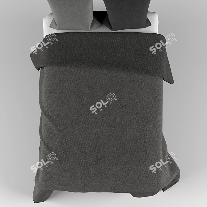 Luxury Bedding Set with 2 Unique Pillows 3D model image 2