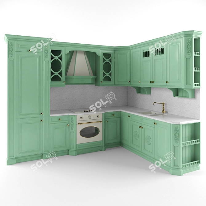 Elegant Maria Rosa Kitchen 3D model image 1