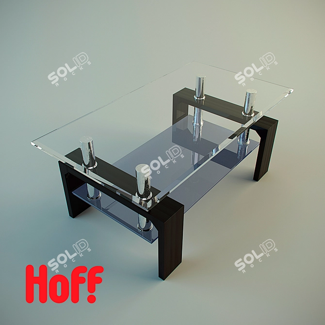 Modern Venge Glass Coffee Table 3D model image 1