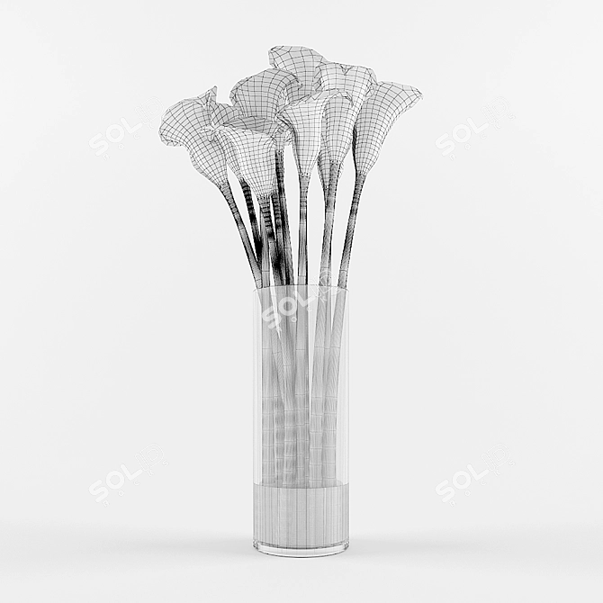 Scarlet Callas Bouquet 3D model image 2