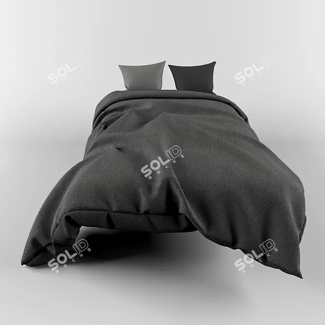 Luxury Bedding Set with 2 Unique Pillows 3D model image 1