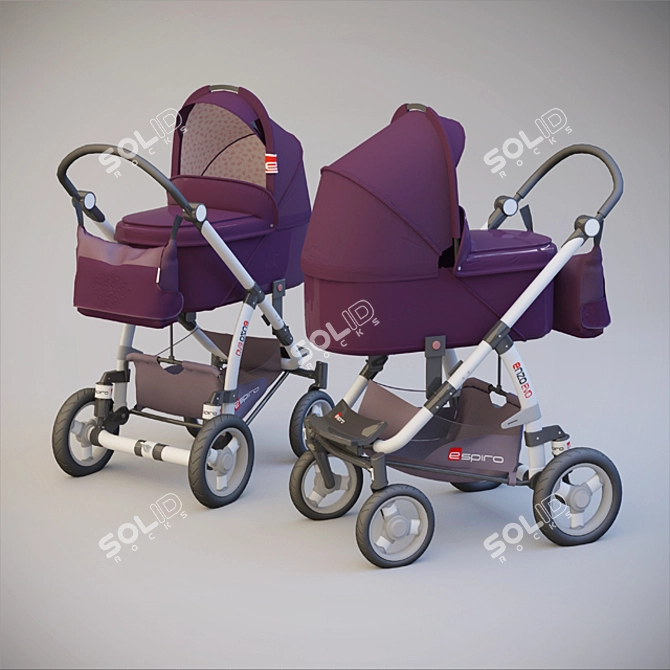 Espiro Enzo Evo: Stylish & Versatile Pram 3D model image 1