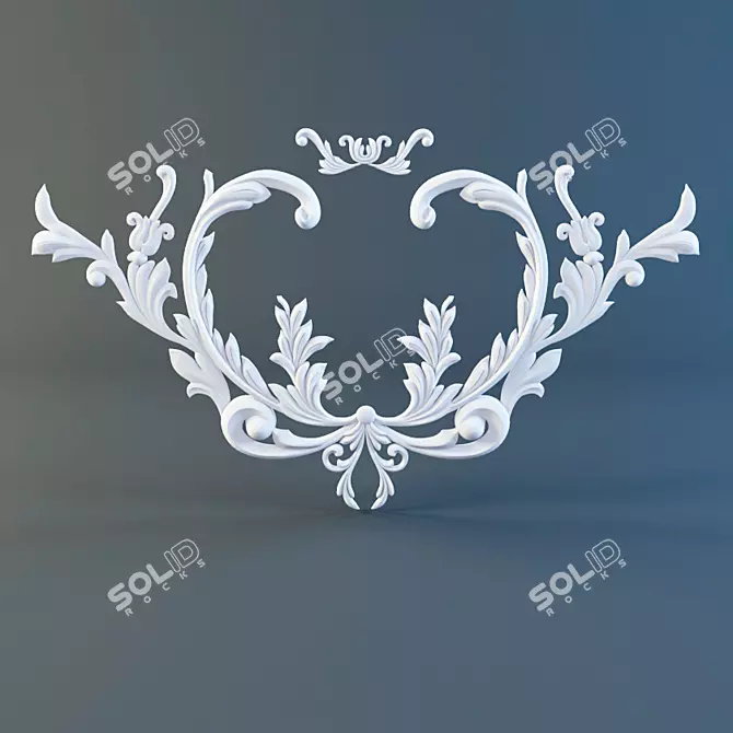 Elegant Fretwork: Intricate Decorative Detail 3D model image 1