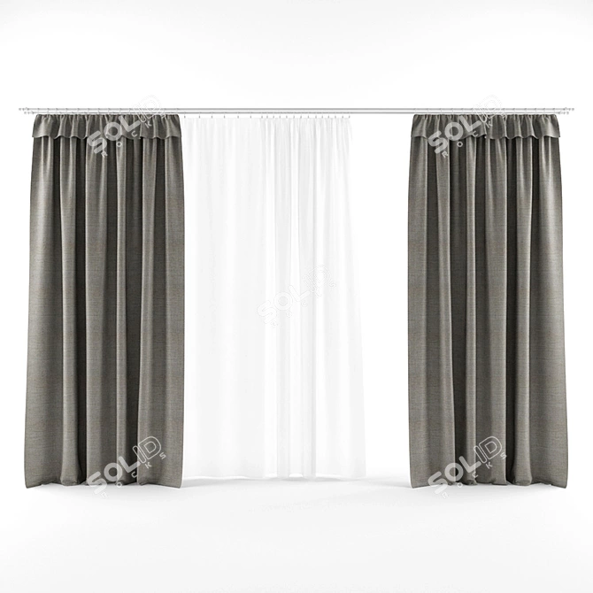 Elegant Drapes for Sophisticated Spaces 3D model image 1