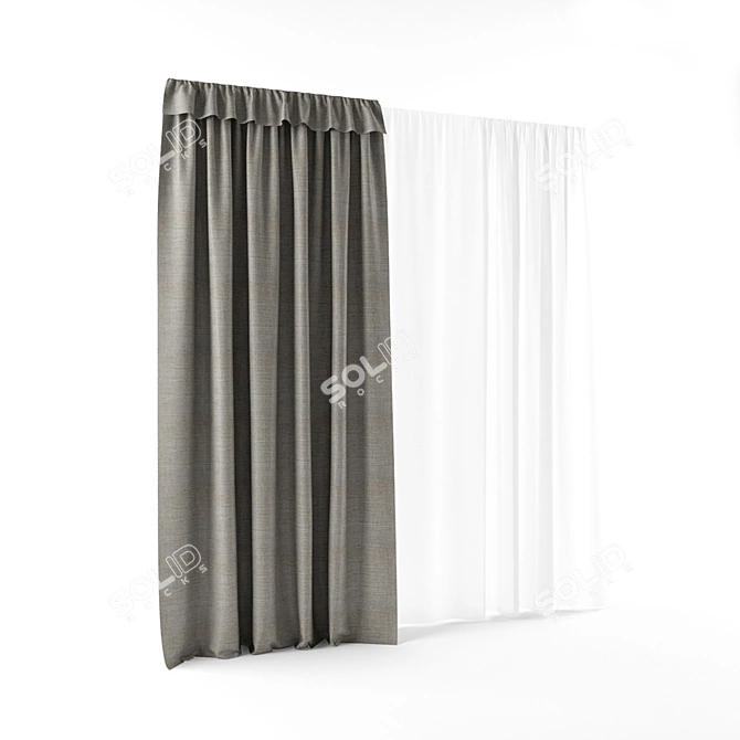 Elegant Drapes for Sophisticated Spaces 3D model image 2