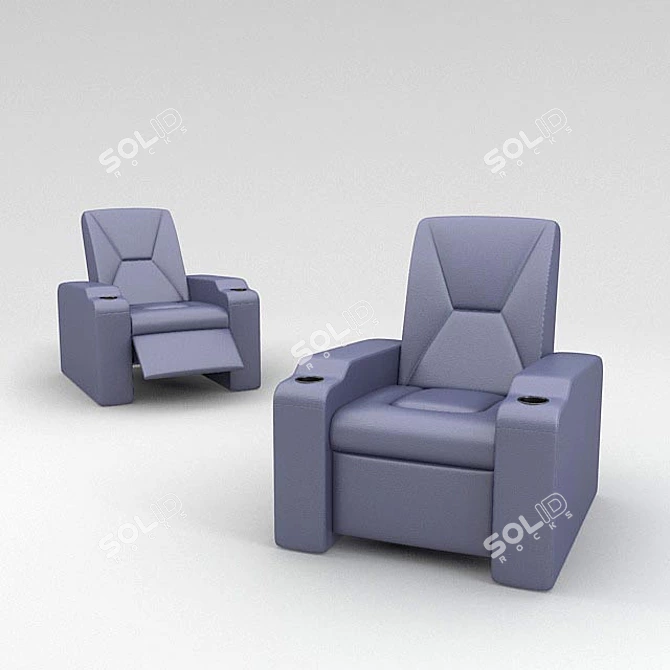 Title: Customizable LS-805 Home Theater Seating 3D model image 1