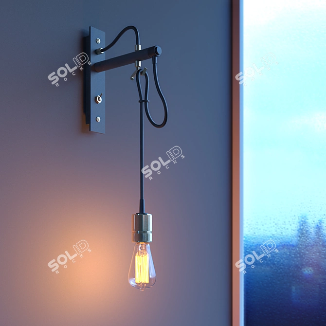 Sleek Edison Bulb Lamp 3D model image 1