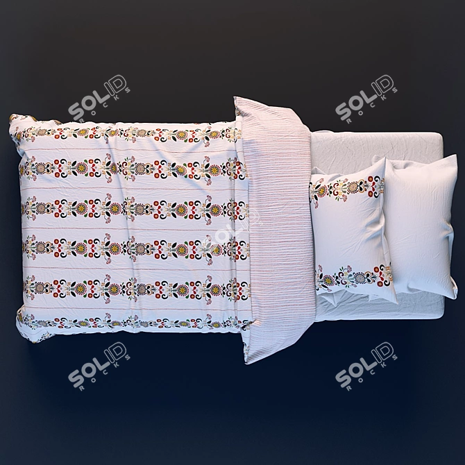 Title: Flower Bliss Duvet Set - IKEA 3D model image 1