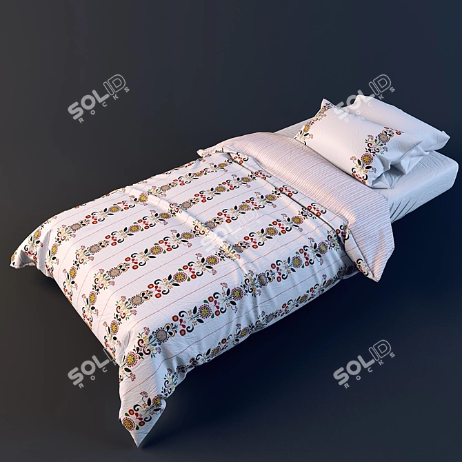 Title: Flower Bliss Duvet Set - IKEA 3D model image 2