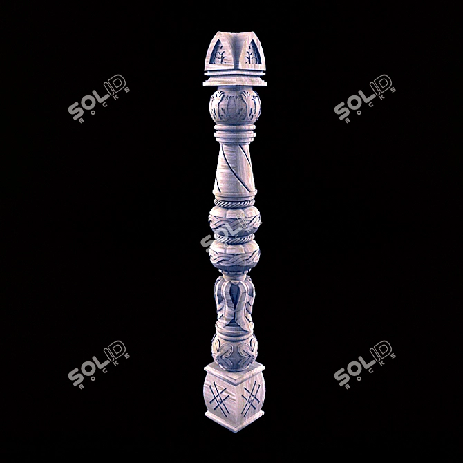 Title: Ancient Russian Style Carved Pillar 3D model image 1