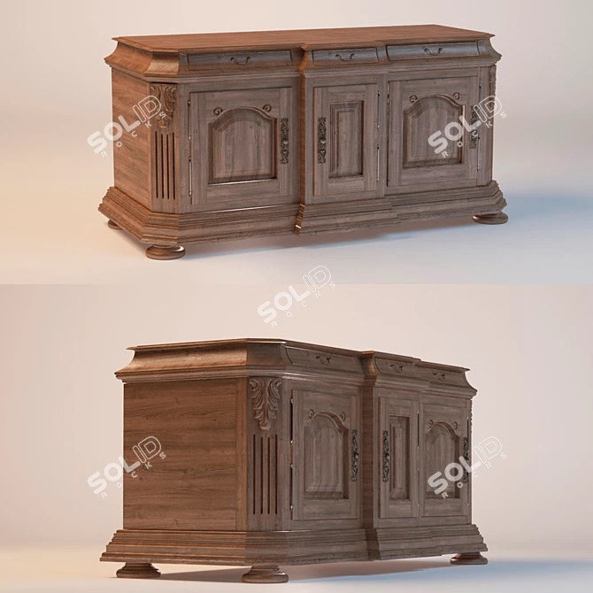 Versailles Oak Cupboard 35 3D model image 1