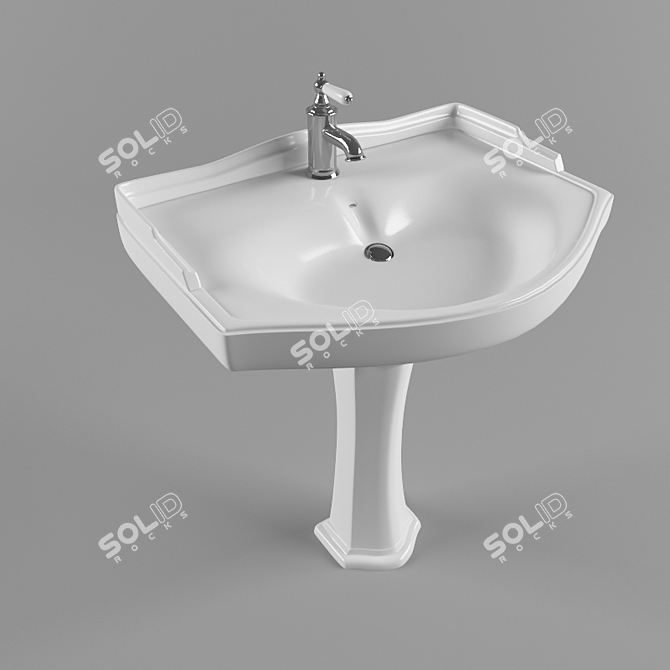 Elegant Bella Sink 3D model image 1