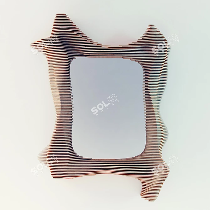 Sleek Reflective Mirror 3D model image 1