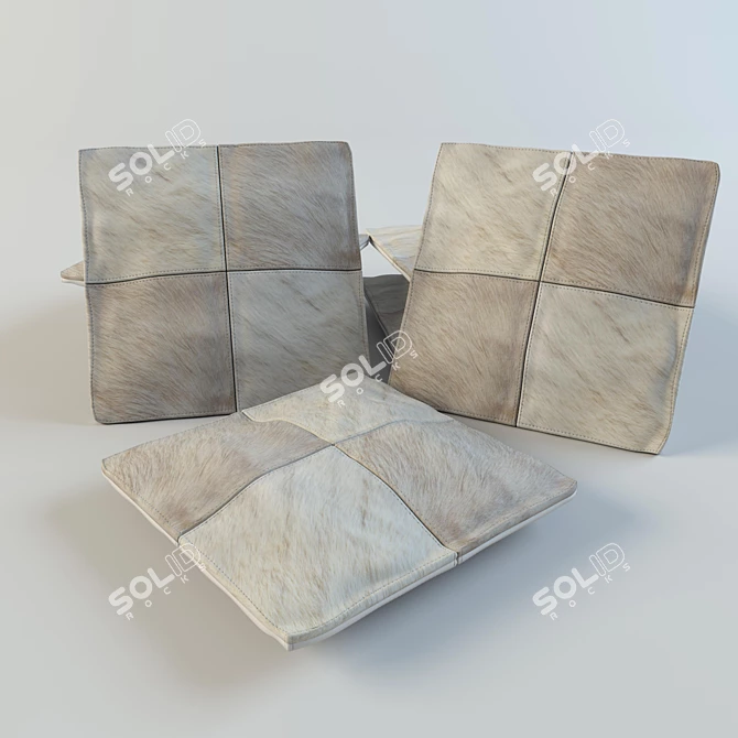 Whimsical Pony Fur Throw Pillow 3D model image 1