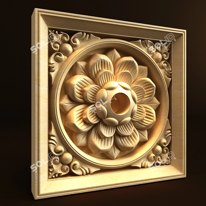 Exquisite Bali Carving Ornament 3D model image 1