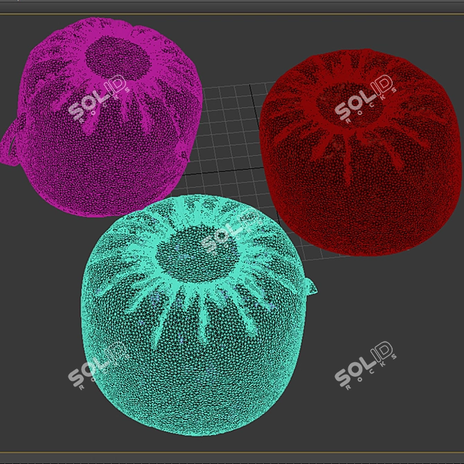 Cozy Puffs: 3 Colorful Options 3D model image 3