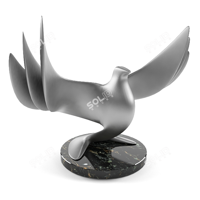 Graceful Dove Sculpture 3D model image 1