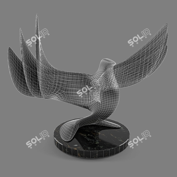 Graceful Dove Sculpture 3D model image 2