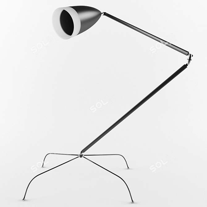 Modern Metal and Glass Lamp 3D model image 1