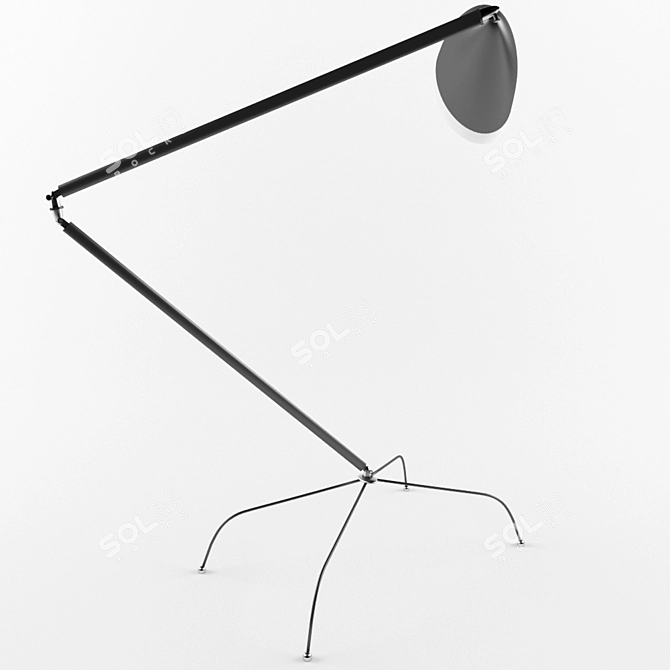 Modern Metal and Glass Lamp 3D model image 2