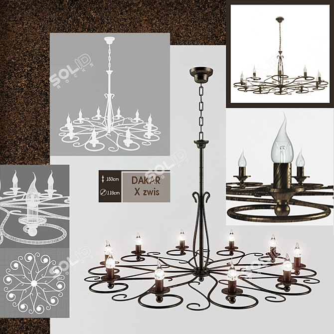 Classic Metal Pendant Light 3D model image 1