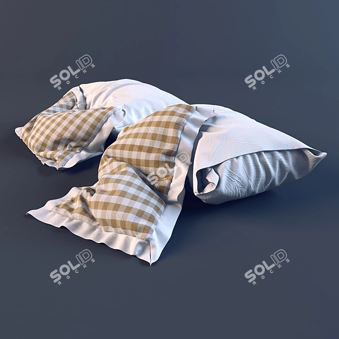 Cozy Dreams: Assorted Size Pillows 3D model image 1