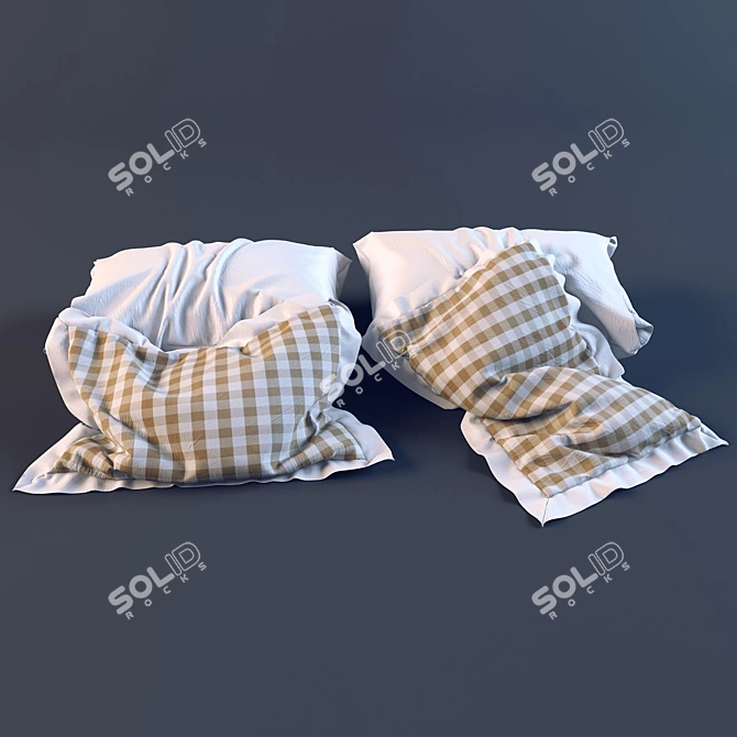 Cozy Dreams: Assorted Size Pillows 3D model image 2