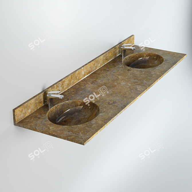 Marble Wash Basin: Elegance Refined 3D model image 1