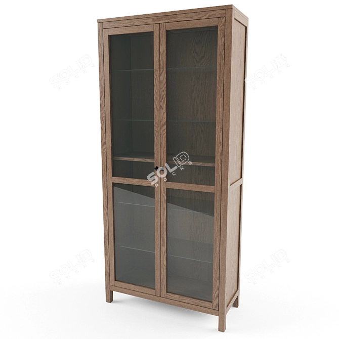 Sleek Hemnes Display Cabinet 3D model image 1