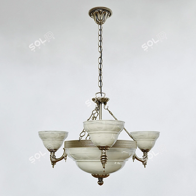 Elegant 6-Light Eglo Marbella Pendant Chandelier 3D model image 1