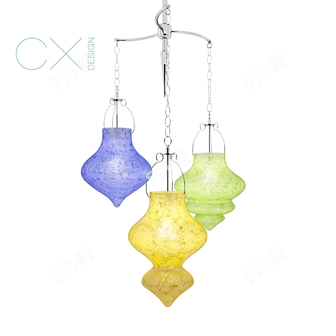 Scavo 3-Arm Chandelier by CX Design 3D model image 1
