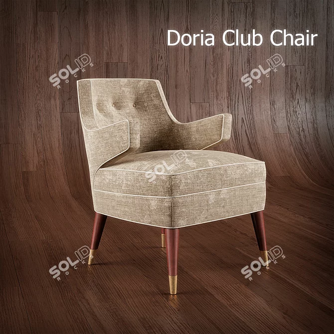 Elegant Doria Club Chair 3D model image 1