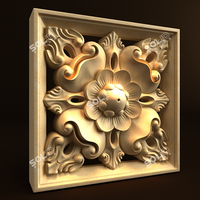 Handcrafted Bali Carving Ornament 3D model image 1