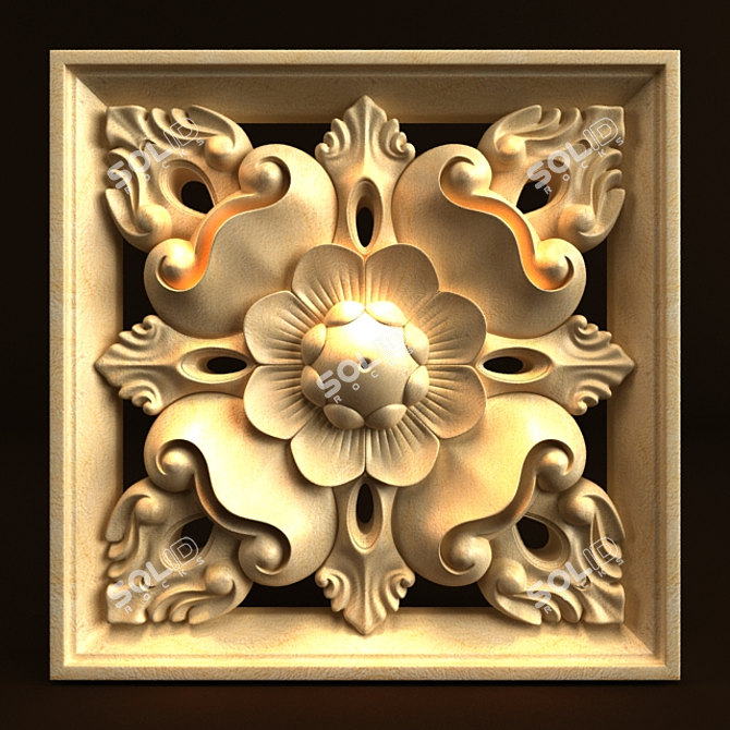 Handcrafted Bali Carving Ornament 3D model image 2