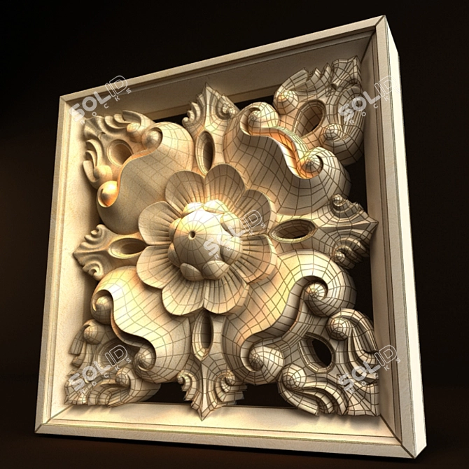 Handcrafted Bali Carving Ornament 3D model image 3