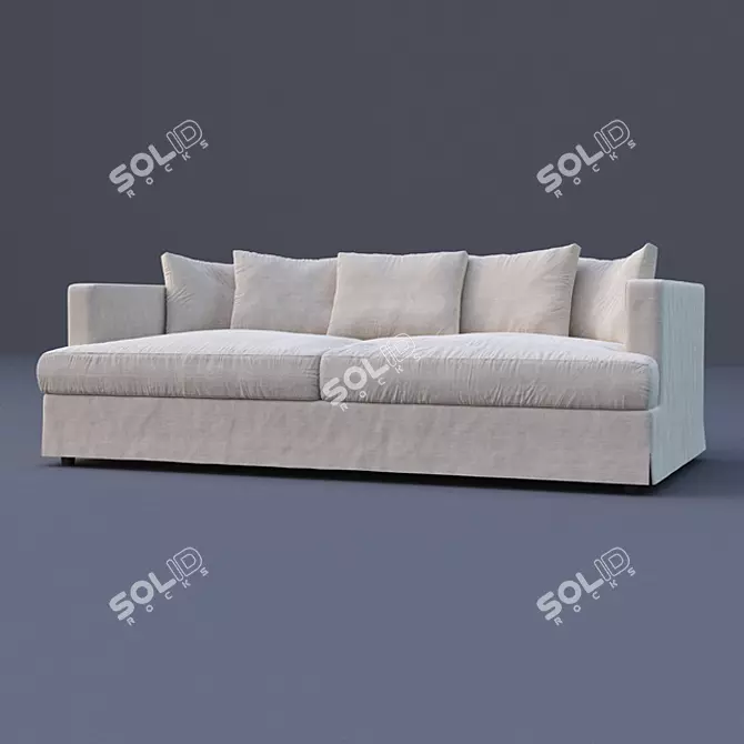 Elegant Hampton Memory Sofa 3D model image 1