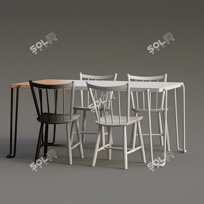 Sleek Graf Table Set: BM J49 3D model image 2