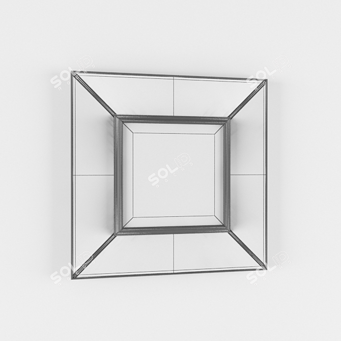 Elegant Leather Frame Mirror 3D model image 2