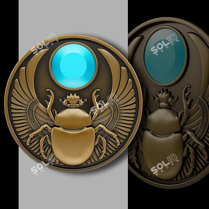Egyptian Scarab Beetle Pendant 3D model image 1