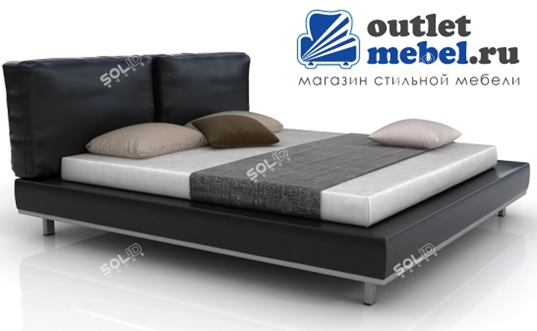 Kafka Bed: Genuine Leather, Stainless Steel, Free Moscow Delivery 3D model image 1