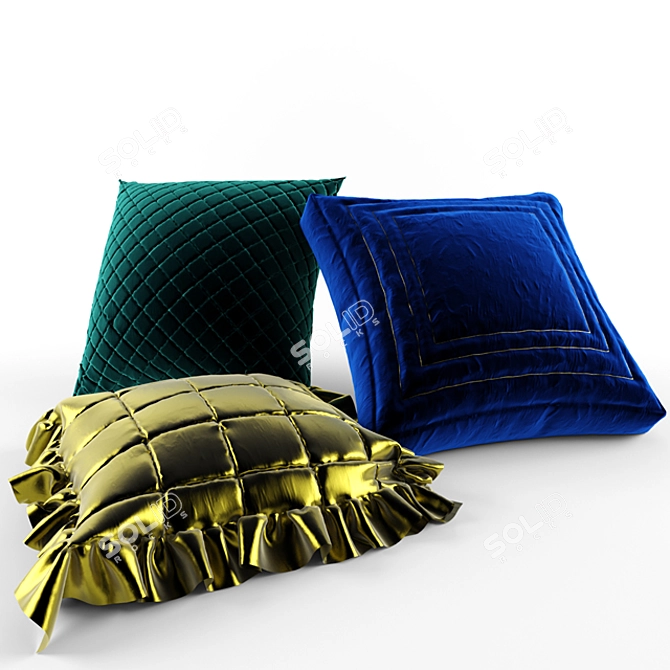 Cozy Cloud Pillows 3D model image 1