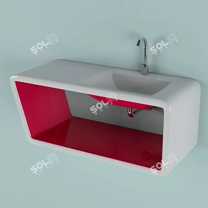 Italian Althea Ceramica Design Outline Sink 3D model image 1