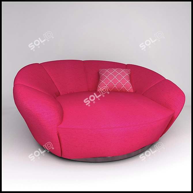 Round Kids Sofa 3D model image 1