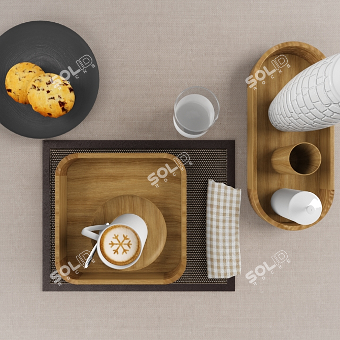 Elegant Dining Set 3D model image 2