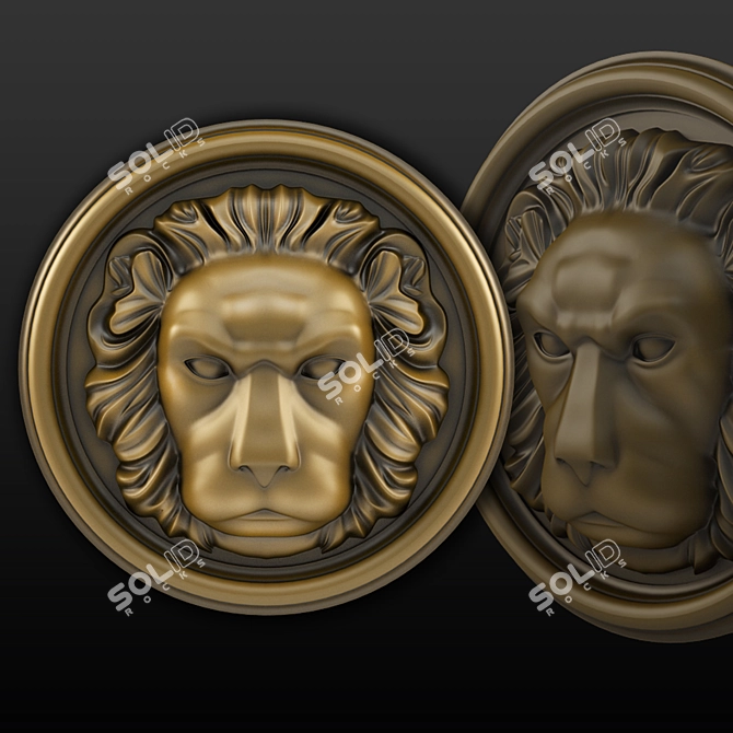  Majestic Lion Statue 3D model image 1