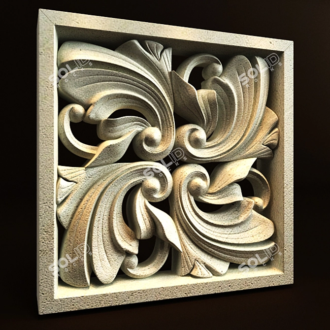 Exquisite Bali Carving Ornament 3D model image 1