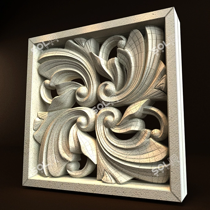 Exquisite Bali Carving Ornament 3D model image 3