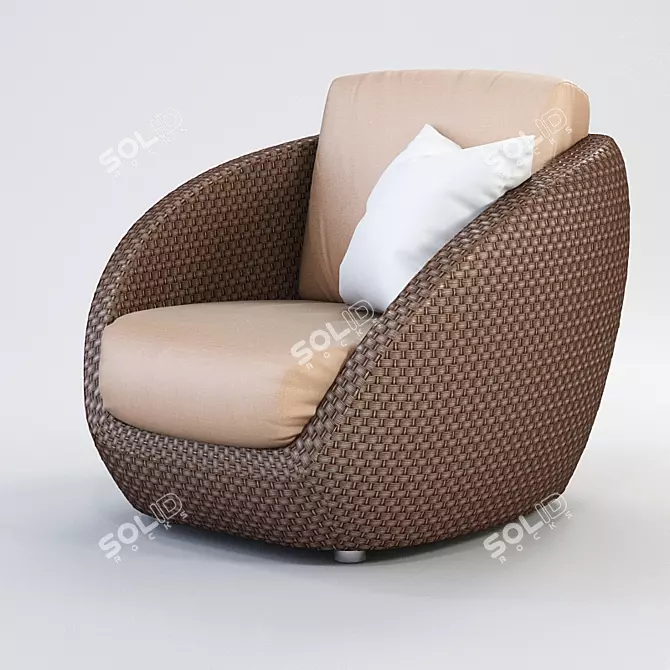 ROBERTI St. Tropez Wicker Chair 3D model image 1