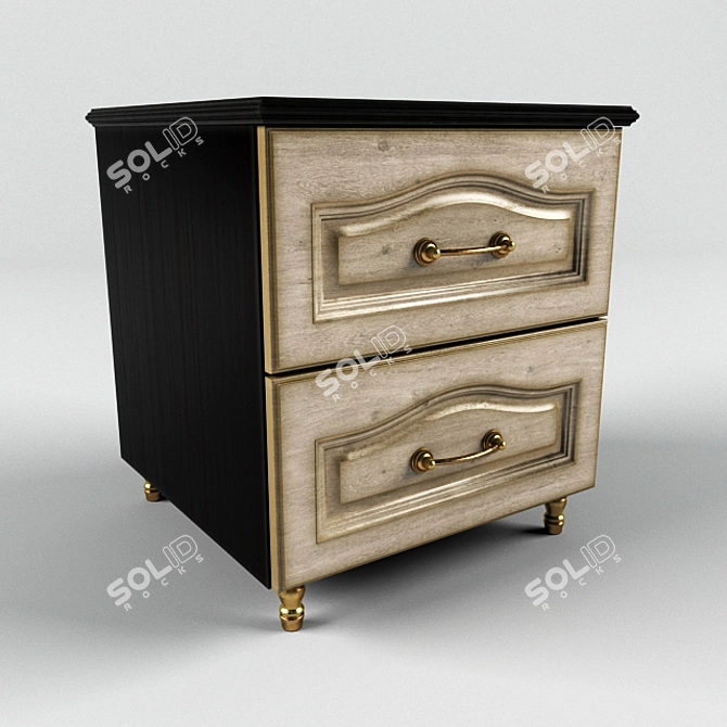 Classic Style Bedside Table 3D model image 1
