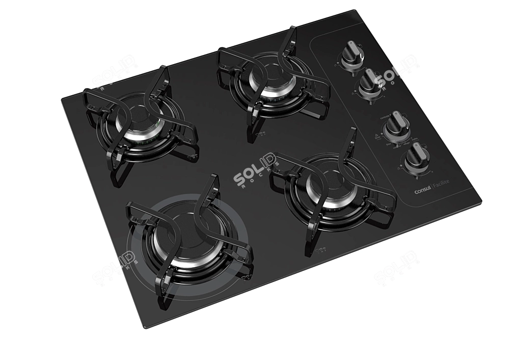 Consul 4-Burner Cooktop with Auto Ignition 3D model image 1